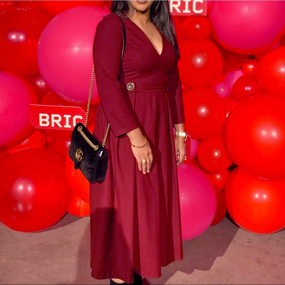 Zara Midi Dark Red Dress